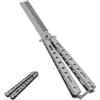 AZWOOD Pettine a farfalla, portatile a forma di farfalla, per capelli, allenamento e farfalla, in acciaio inox, accessorio per acconciatura (argento)