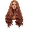 MapofBeauty 28 Pollice/70 cm Lungo Wavy Middle Part Sintetico fibra Ricci Capelli Sostituzione Party Cosplay Quotidiano Parrucche (Ginger Arancione)