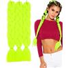 Luxiremi Jumbo - Acconciature intrecciate per acconciature intrecciate Crochet Twist Box Braids capelli 3 fasci 24 pollici giallo verde Kanekalon Synethtic