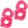 Giantree 4 elastici per capelli rosa fluo per donne e ragazze, elastici anni '80 neon sfuso grande scrunchie solido spessi per code di cavallo alte, doppie o panini, accessori per capelli