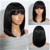 Joedir bob parrucche di capelli umani (1B, 12 inch)