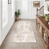 HUGEAR Tappeto Corridoio Lungo Beige Grigio Tappeti 60x180cm Lavabile in Lavatrice Antiscivolo Moderno Astratto Naturale Carpet Cucina Cameretta Scendiletto Camera da Letto Ufficio Pelo Corto