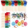 AILUYA 200 Pezzi Accessori Per Bevande Per Cocktail Party, Succhiare 150 Pezzi Fuochi D'Artificio Per Cocktail, 50 Pezzi Ombrellini Cocktail, Colorato Piedini Da Cocktail Per Bevande Frutta Partito