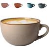 Aarcyye Tazza da Caffè Grande, 700 ml Tazza in Ceramica, tazza per Zuppa in Ceramica, Ciotola per Yogurt, Ciotola Grande con Manico,ciotola per Insalata di Cereali, per Cereali D'avena(Cachi)