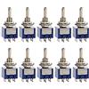 ETOPARS 10 Pezzi Blu Mini Interruttore a levetta ON-ON 6A 125V / 3A 250V 6 Pin 2 Posizione DPDT Miniatura Auto Cruscotto Terminale a Saldare