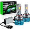 Teguangmei Lampadine LED 9012 HIR2, 110W 20000LM 400% Luminosità Elevata Lampadina Fari Auto 6000K Bianco Freddo, No Canbus Errore, Abbaglianti e Anabbaglianti Kit Sostituzione Alogena Luci, 2PCS