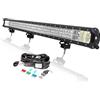 AUXTINGS Barra led 540W 100 cm Con Cablaggio Stroboscopio Barra Impermeabile a Led 12V 24V Proiettore Lunga Portata Fochi Faro da Lavoro per Veicoli 4x4 Auto Camion Trattore Quad