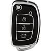 OFFCURVE Custodia Chiavi Auto Guscio Chiave, Cover Chiave TPU Copri Chiavi 3 Tasti per Hyundai i10 i20 i30 Coupe i40 iX20 iX35 Kona ioniq Santa Fe Accent Elantra