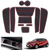 GAFAT Renaul-t Captur 1(Automatico) 2013-2018 Tappetini Antiscivolo, Captur 1 Tappetino in Gomma per Console Centrale, Porta Bicchieri, Cuciture della Porta, Compatibili con Renault Captur 1 (Rosso)