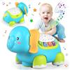 Lehoo Castle Elefanti Musicale Proiettore Giochi Bambini 1 Anno, Gioco per Gattonare con Musica e Luci, Regalo Giochi Neonato 3-6-9-12 Mesi, Idea Regalo di Compleanno Bambino