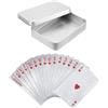 LEPGUYO Carte da gioco argentate impermeabili, carte in PVC, mazzo da 54 carte, perfette per feste, giochi e picnic, con scatola portaoggetti, design durevole