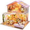 FEIMUOSI Casetta in miniatura fai da te per adulti- Book Nook Kit di costruzione per diorama di casette delle bambole in legno 3D Booknook Tiny Cozy House Decorazione Regalo di compleanno o Natale