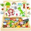 Jojoin 110 PCS Puzzle Magnetico Legno - Lavagna Magnetica Animali Giocattolo per Bambini - Giochi Montessori Educativi Lavagnetta Magnetica - Giochi Puzzle Regalo Bambini 2 3 Anni