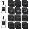 Abeillo 24 pz. Etichette impermeabili per bottiglie, Sapone per le mani del bagno, Shampoo e balsamo dispenser etichette adesive, Etichette rimovibili per sapone, lozioni, shampoo e balsamo (nero)