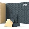 Soundsbay Pannelli Fonoassorbenti 12 Pezzi Grigio Scuro 30x30x0.9cm | Isolamento acustico da parete per porte, soffitti, per la decorazione di gioco, uffici, studi, Pannello fonoassorbente