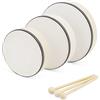 JOIKIT Set di 3 tamburi a mano da 15,2 cm, 17,8 cm e 20,3 cm, tamburello legno, tamburello con bacchette, per musica, strumenti
