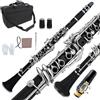 WUQIMUSC Clarinetto in Sib per studente corpo in ebanite nichelato B piatto 17 tasti clarinetto per principianti set 2 barili con panno di pulizia guanti strumento musicale nero orchestra