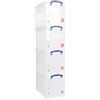 Really Useful Box Really Useful - Scatola portaoggetti in plastica, 24 litri, confezione da 4, colore: Trasparente