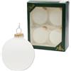 Dekohelden24 Lauschaer - Set di 4 palline per albero di Natale con fantasma, 8 cm, con corone dorate + 50 ganci rapidi in oro.