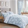 Dreams & Drapes Set copripiumino con crisantemo blu, per letto singolo, reversibile (2 colori), facile da pulire e lavabile, set copripiumino con motivo floreale azzurro