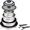 Tefal Jamie Oliver by Tefal Ingenio L9769932 - Set da 9 pezzi in acciaio inox, 2 padelle rivestite, 2 pentole, 3 coperchi, a induzione, resistente al forno