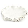 POLYDUKE Portasapone con scarico in ceramica bianca a forma di foglia di loto, per sapone da bar, lavello della cucina e doccia del bagno