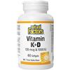 Natural Factors - Vitamina K+D 120 mcg e 1000 UI (60 capsule molli)