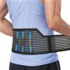 AYBUY Fascia Lombare Supporto Schiena, Fascia Lombare Posturale Regolabile per Uomini e Donne con 4 Stecche Metalliche, Fascia Elastica Lombare Ortopedica Traspirante per Sport e Lavoro, L