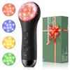 LadJarr Spazzola per la pulizia del viso, IPX-7, impermeabile, elettrica, ricaricabile, in silicone, con luce LED a 4 colori, 5 velocità, esfoliante e massaggiante, per uomini e donne (nero)