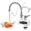 Yearninglife Scaldacqua elettrica rubinetto 220 V, scaldabagno elettrico rapido con display digitale a LED 3000 W per cucina, bagno (ingresso dell'acqua inferiore)