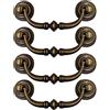 SEIWEI Maniglie vintage per armadietti, 4 pezzi, 140 mm, per armadietti, cassettiere, porte, cassetti, antiche maniglie per camera da letto, guardaroba, cassettiera, armadio (ottone)