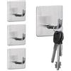 Auriselle Ganci Autoadesivi 6 Pezzi in Acciaio Inox 304, Ganci Appendiabiti per Asciugamani e Accappatoio Senza Forare， Accessori Bagno Cucina per Porta, Doccia, Parete, Argento