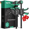 SMABIX® Morsetti con una sola mano, set da 2 pezzi per tensionare, allungare, fissare con una sola mano, forza di serraggio 71 kg, apertura alare 150 mm, tenditore in legno, morsetti a vite