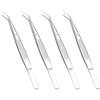 PUCSIQ Set di 4 Pinzette in Acciaio Inox Multiuso, Pinze Curve Lunghe, Lunghezza 15,6 cm, per Uso Quotidiano