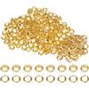 QUARKZMAN 200 Set Kit Occhielli in Metallo 6mm 1/4 Occhiello per Teloni Piccolo con Foro Rondelle per Scrapbooking Scarpe Abbigliamento Pelle Tela, Tono Oro
