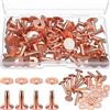 PRATYAHARA 50 Set di rivetti e bavature in rame, rivetti in rame per cuoio per cinture portafogli collane in pelle fai da te forniture artigianali 1/2 pollici