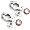 EASTVAC 2 pezzi KF16 alluminio Wing Nut cerniera Vacuum Clamp + KF16 in acciaio inox 304 anello di centraggio KF16 con morsetti rapidi O-ring