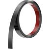 QUARKZMAN Finitura Acciaio Inox per Parete, 3,05m x 20mm Rifiniture Metallo Staccabili e Attaccabili Finitura Specchio Autoadesiva per Parete Soffitto Camino Bordo Specchio, Nero Spazzolato