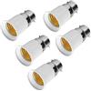 Agatige Adattatori per lampadine da B22 a E27, 5 Pezzi di Base per lampadine LED Converter per ventilatori da soffitto, Luce a Sospensione, lampadario