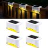 jindaaudio Illuminazione solare per scala esterna, lampada da passeggio a LED, impermeabile, auto-accesa, kit di 4 lampade a energia solare per sicurezza e decorazione (bianco caldo)