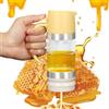 Tefola Dispenser per miele, in vetro, per sciroppo d'acero, antigoccia, con manico, accessori per caffetterie per pancake, caffè, ciotole per cereali, insalata, cucina e bar (giallo, 315ml)