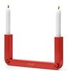 Situér Milano Lumiér Porta Candele da Tavolo 25x12cm di Design in Acciaio Verniciato Rosso con Piega Brevettata - Candelabro Centrotavola Minimal e Moderno Made in Italy