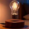 VGAzer Lampada da scrivania a LED a levitazione magnetica, senza fili, per regali unici, decorazione per la stanza, luce notturna, decorazione per scrivania per casa e ufficio (base rotonda in legno A