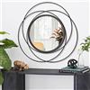 HLFMVWE Specchio rotondo nero per decorazione a parete, specchio decorativo moderno per soggiorno, regali per donne e madri