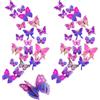 LEEWYOU 24 Pcs Adesivo da Parete Farfalla, 3D Farfalle Decorative Magnetico, Farfallas Staccabile Ottimo per Decorazioni Doppio strato