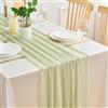 Ardjxue Runner da Tavolo Chiffon Verde Salvia 75 x 220 cm Elegante Runner Tavola Primavera Moderno Lavabili Tovaglia Decorazione per Matrimoni Festa Matrimoni Festività Compleanno Baby Shower