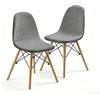 KELUINA Sedie da pranzo Coperture 2/4/6 Pezzi,Stile Shell Sedia da pranzo Mid Century Sedia moderna Sipcover,Rivestimenti imbottiti per sedie laterali di accento da pranzo (Grigio chiaro,2 PCS)
