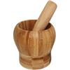 Rukauf - Mortaio e pestello in legno di bambù, tritatutto per spezie, erbe aromatiche, ecc. 11 cm