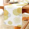 Vorysum Runner da Tavolo Moderno Impermeabile Floreale Runner Tavola Giallo Dalie Stagionale Autunno Cucina Decorazione per Interni, Vacanze, Feste, Matrimoni 33 x 120 cm
