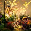 GIGALUMI Annaffiatoio solare con luci da giardino, impermeabile, in metallo, ornamento con luci a corda, lanterna solare da appendere con staffa per cortile, prato, vialetto, patio (fata)